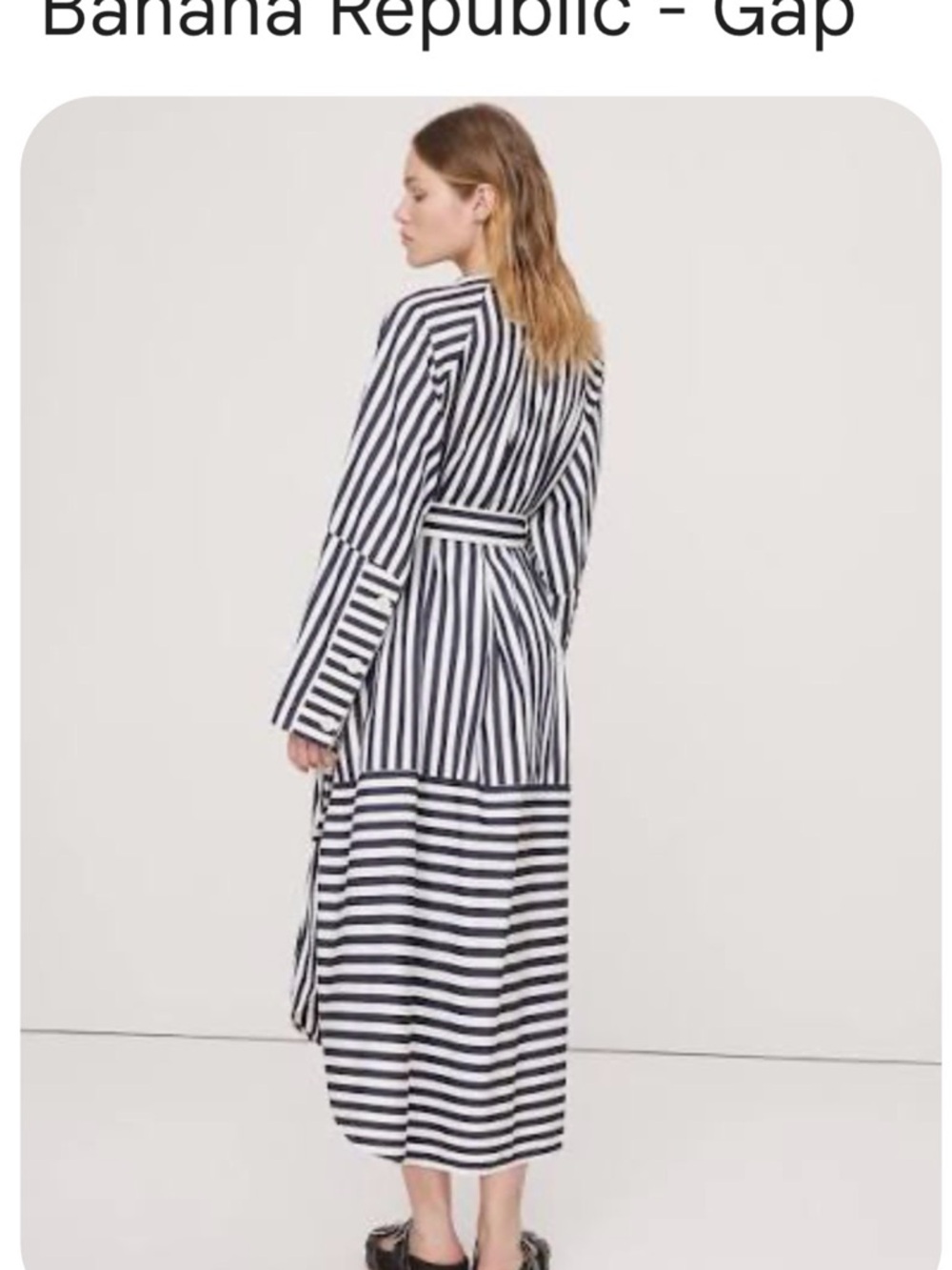 Banana Republic Navy & White Striped Maxi Dress